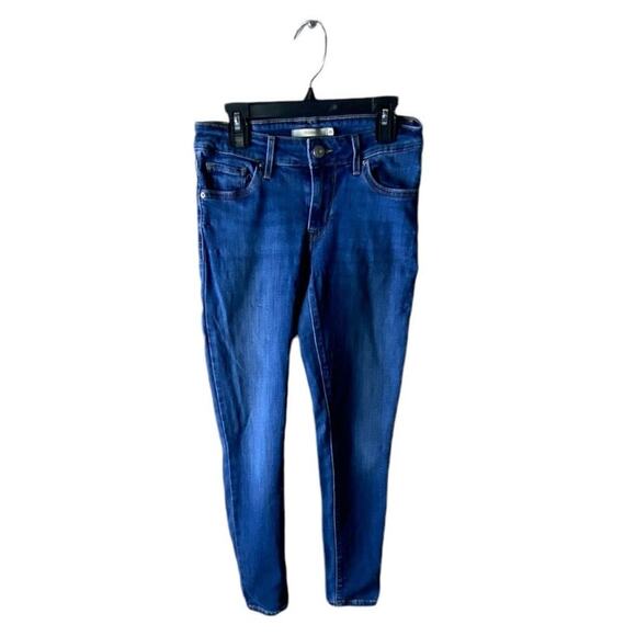 Levis 711 Red Tab Jeans Womens 26 Mid Rise Skinny Stretch Pockets Mid Wash Denim - Picture 1 of 12